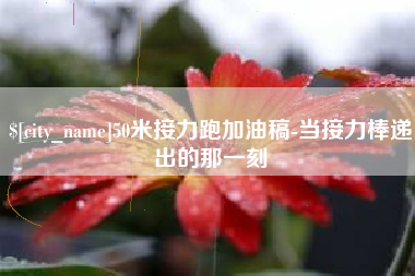 拉萨50米接力跑加油稿-当接力棒递出的那一刻
