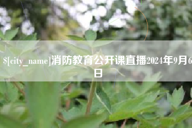 拉萨消防教育公开课直播2024年9月6日