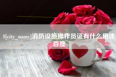 拉萨消防设施操作员证有什么用途百度
