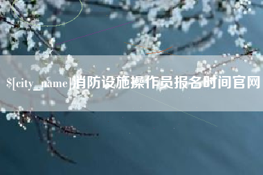 拉萨消防设施操作员报名时间官网