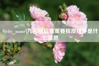 拉萨九宫格位置重要程度排序是什么意思