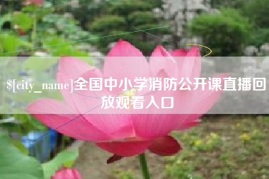 拉萨全国中小学消防公开课直播回放观看入口
