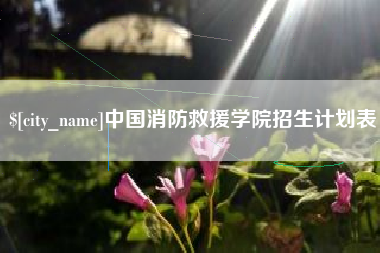 拉萨中国消防救援学院招生计划表